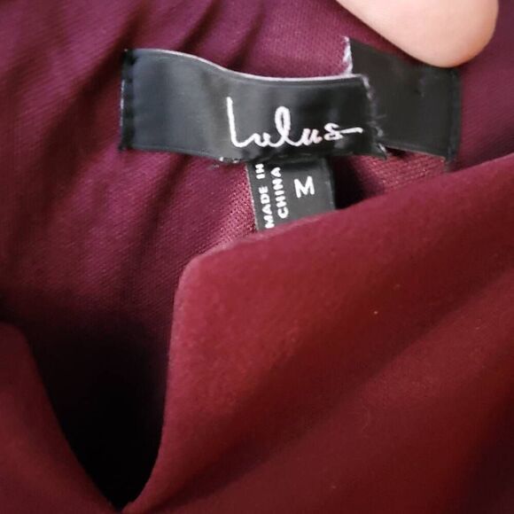 Lulus Composed Elegance Burgundy Balloon Sleeve Mermaid Maxi Dress Medium - Picture 5 of 6